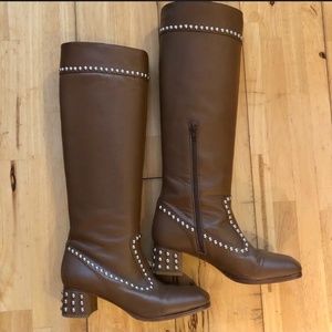 MNZ Kiki knee high boots 39 (8/8.5) Maryam Nassir Zadeh brown leather 9